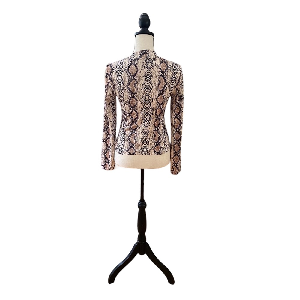 Long Sleeve Snake Skin Mock Neck Tee - Picture 2 of 2